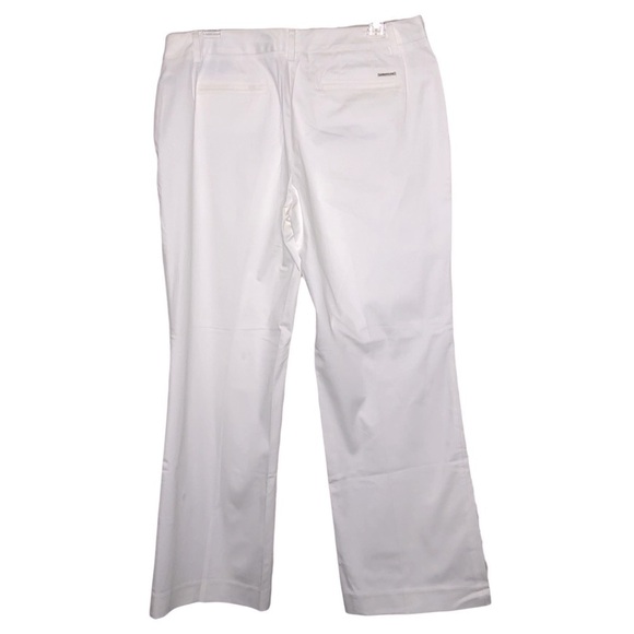NWT NY & COMPANY 7th Avenue White Cotton Sateen Mid-Rise Bootcut Pants SIze 12P - Picture 2 of 10